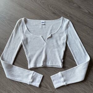 Aritzia TNA waffle knit cropped top